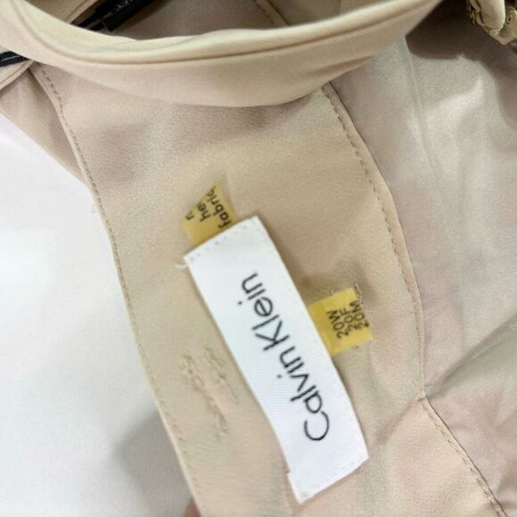 Calvin Klein Skirt Womens 20W Tan Tie-Front Pleated A-Line Midi NWT Preppy - Picture 7 of 9